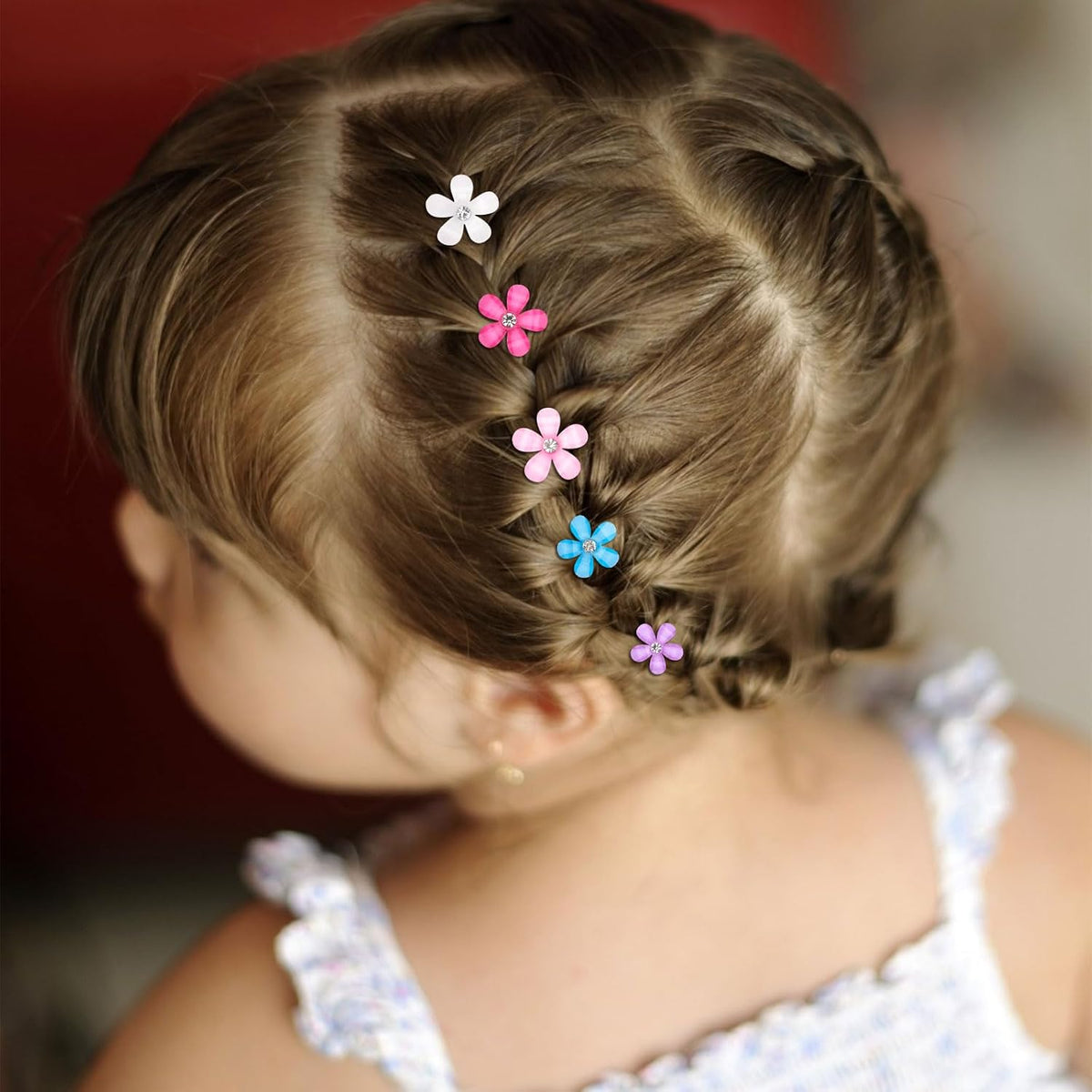 YISSION Colorful Rhinestone Hair Accessories - Mini Flower Hair Clips, Pins & Barrettes for Wedding, Bridal, Girls & Women