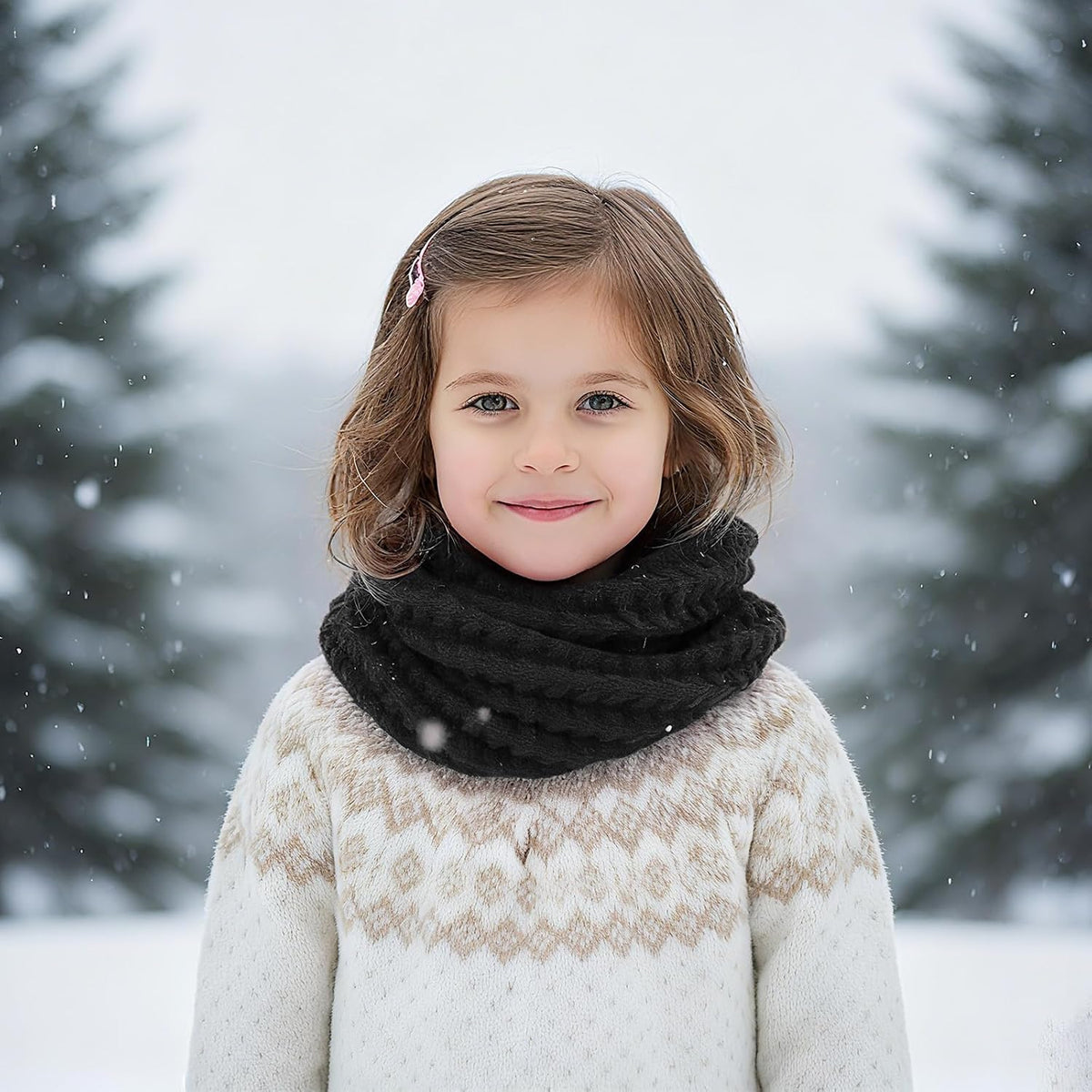 Grevosea Kids Knitted Scarf, Winter Fashion Solid Color Toddler Baby Warm Neck Wrap for Girls Boys 150 * 20cm/59.1 * 7.87inch
