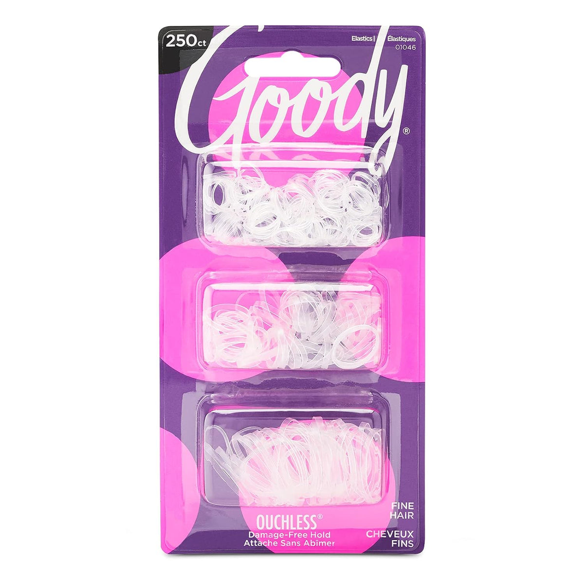 Goody Ouchless Polyband Hair Ties, 500 Ct, Assorted, Latex Elastic Bands