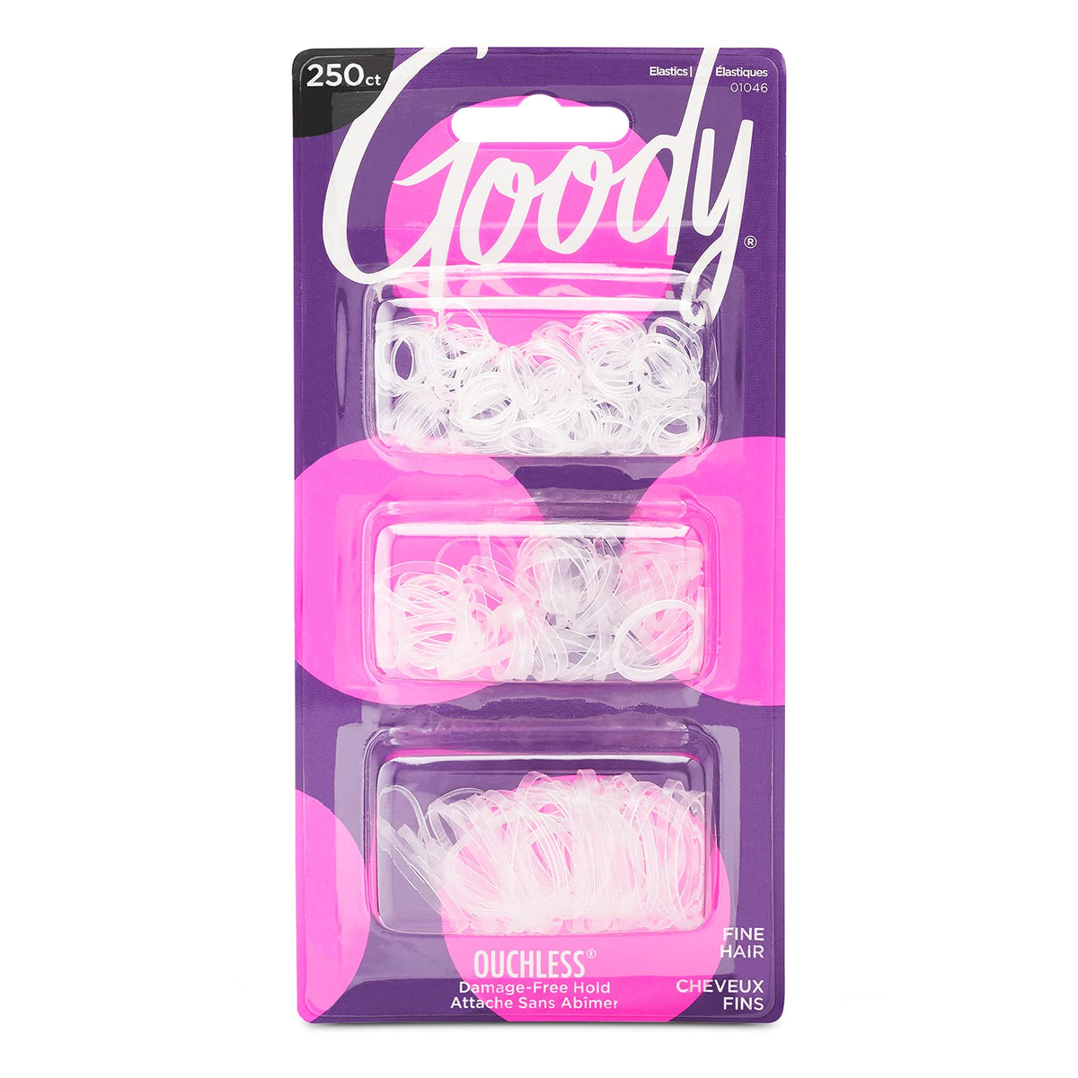 Goody Ouchless Polyband Hair Ties, 500 Ct, Assorted, Latex Elastic Bands