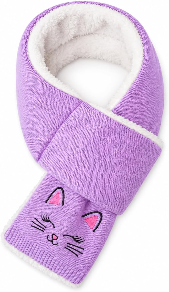 Kids Scarf Warm Fleece Knitted Neck Warmer for Girls Boys