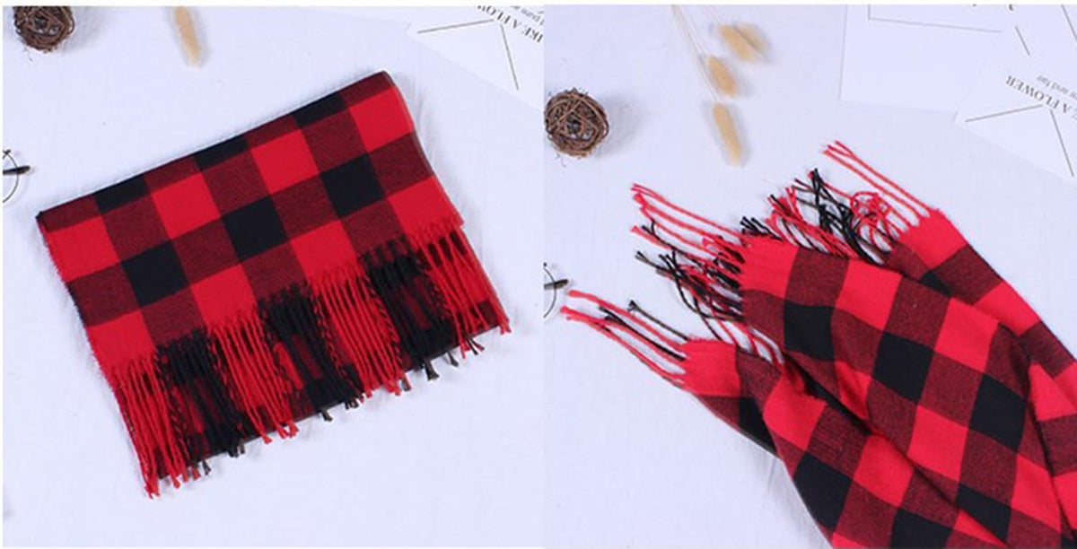 Wander Agio Winter Scarf Warm Shawls Scarves Parent-child Scarf Womens Plaid Scarfs Small