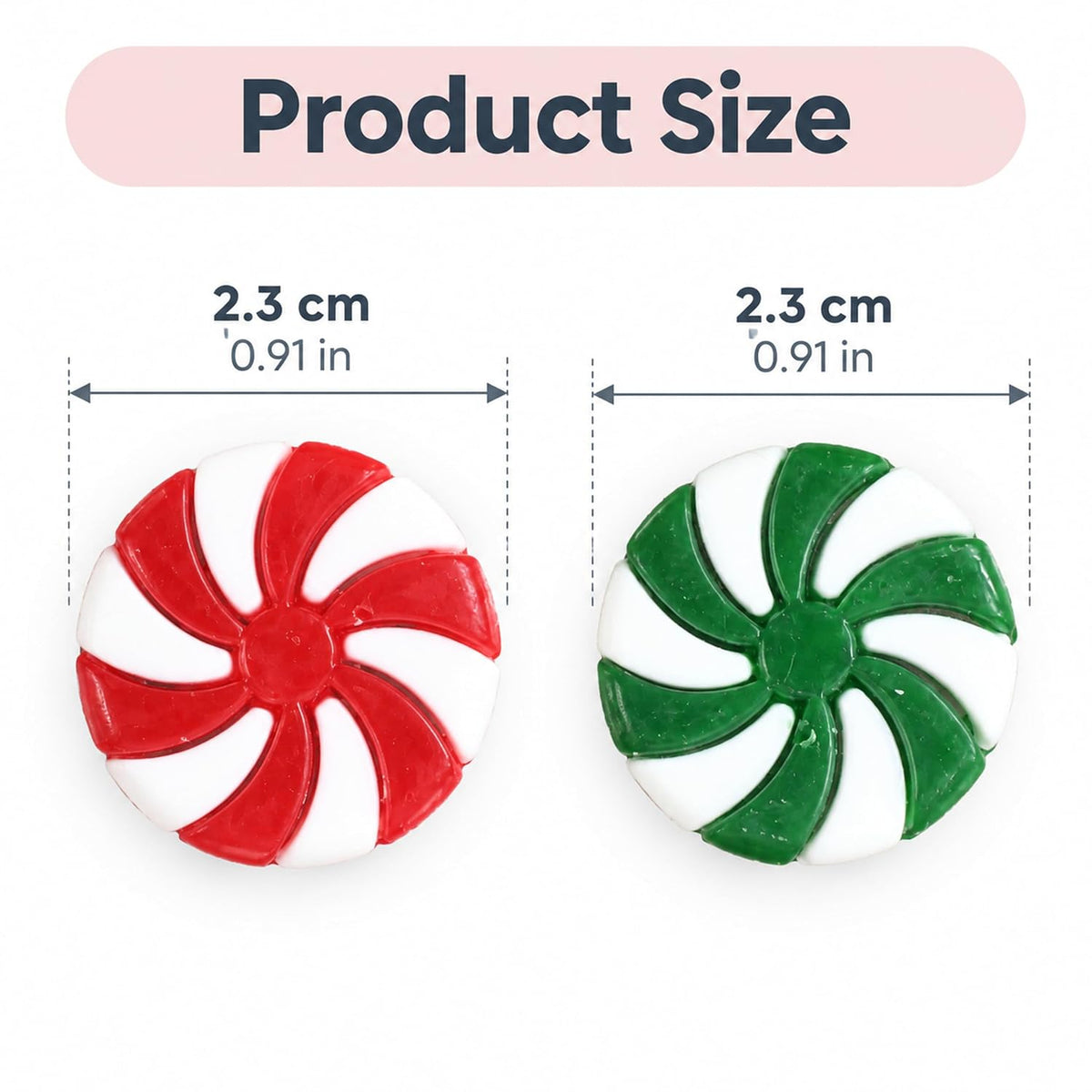 10Pcs Mini Peppermint Candy Hair Clips, Christmas Hair Accessories