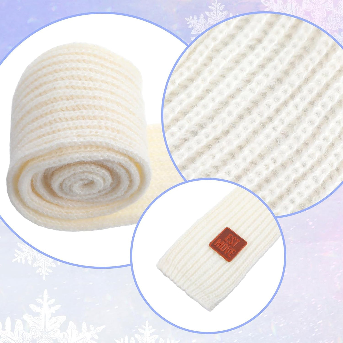 Abeillo 2 Pack Warm Kids Winter Knit Scarves Soft Knitted Neck Warmer Scarf Warm Scarves Wrap for Boys Girls