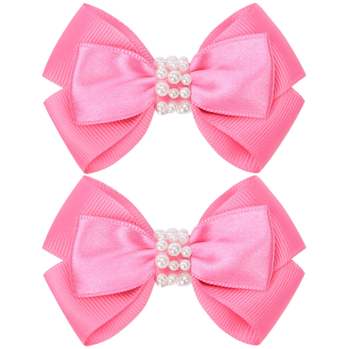 KISZU 3 Inch Hair Bows Clips Grosgrain Ribbon Alligator Clips Hair Accessories for Girls Toddler Kids Children Teens Women - Gold