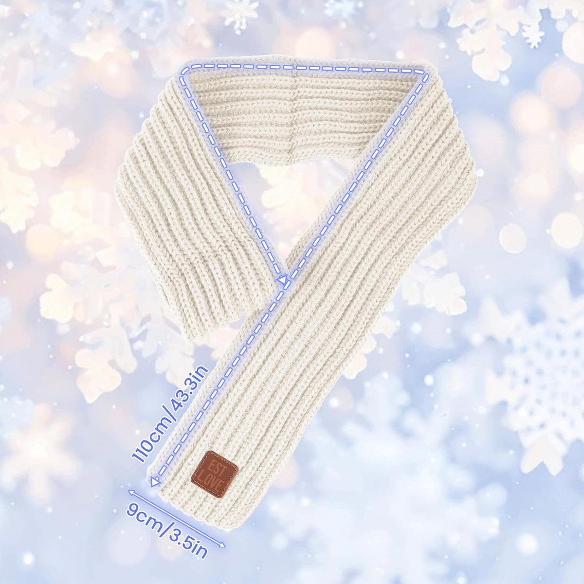 Abeillo Warm Kids Winter Knit Scarves Soft Knitted Neck Warmer Scarf Warm Scarves Wrap for Boys Girls