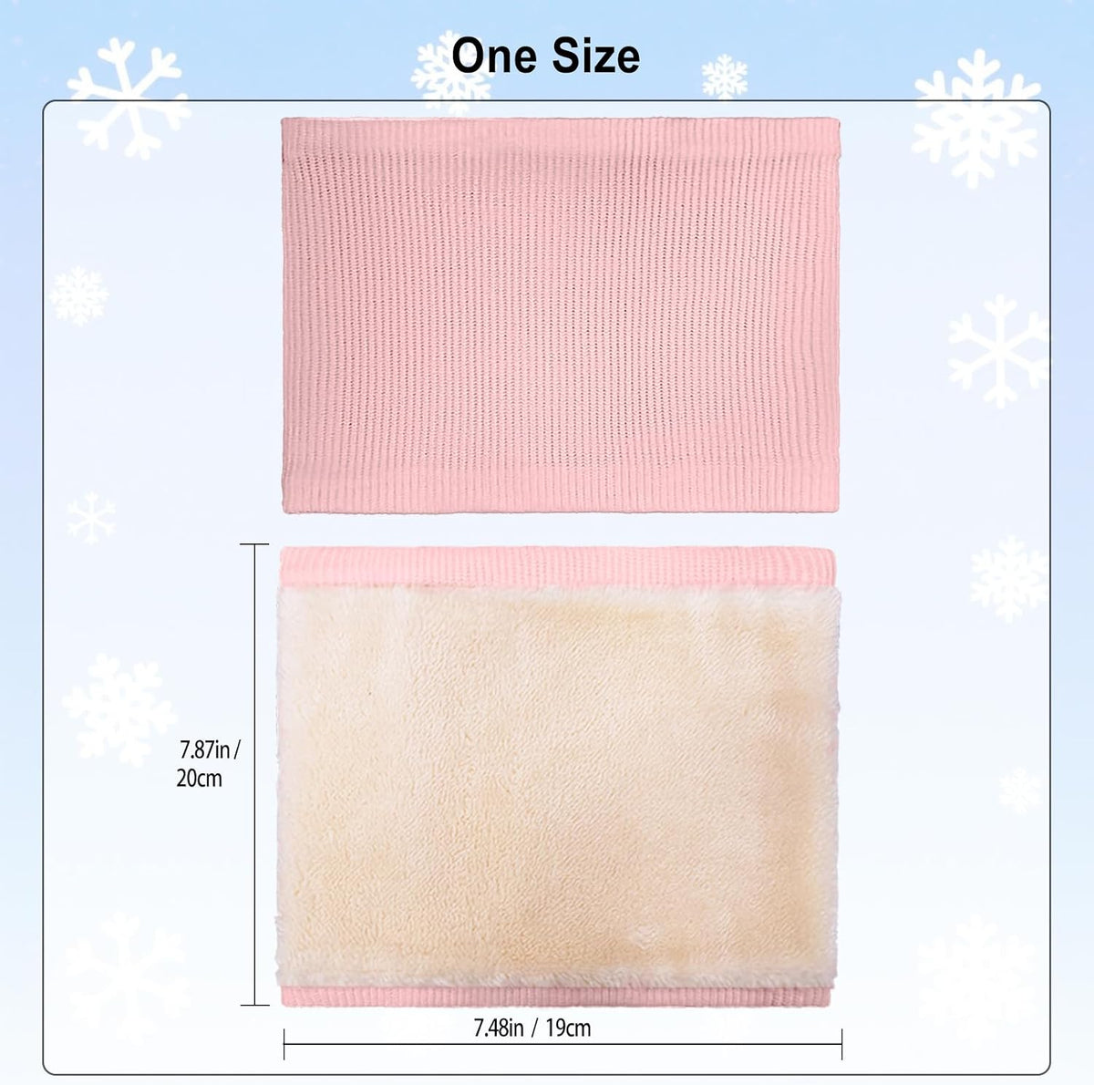 Kids Ski Mask Neck Warmer Winter Neck Gaiter Boys Girls Warm Thermal Fleece Lined Knitted Scarf for Cold Weather