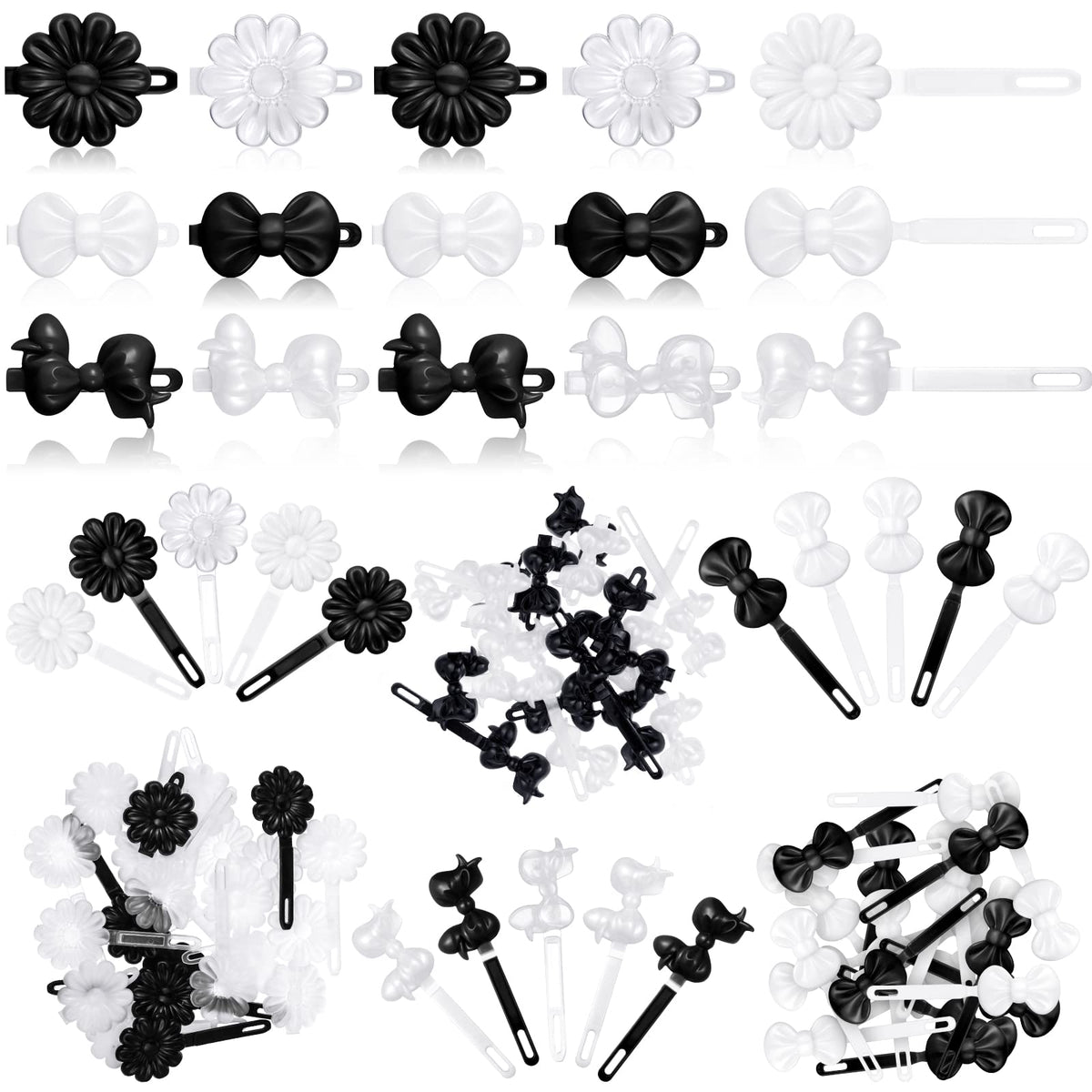 Janinka 72 Pcs Hinge Barrettes for Toddler Girls,Classic,Multicolor