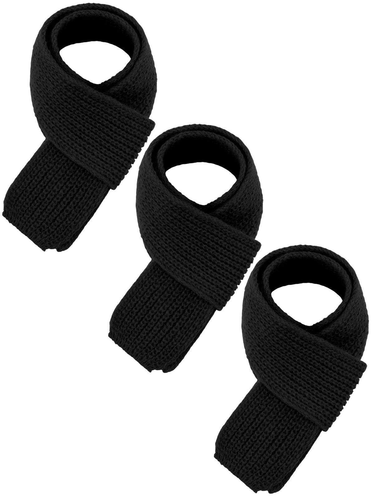 Fourluoo 3 Pcs Kids Winter Knitted Scarves Boys Girls Winter Knitted Scarves Suitable for Keeping the Neck Warm for Children