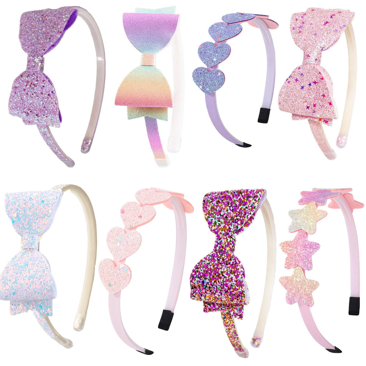8PCS Headband for Girls,Cute Sparkly Girls Headband Glitter Hair Bands