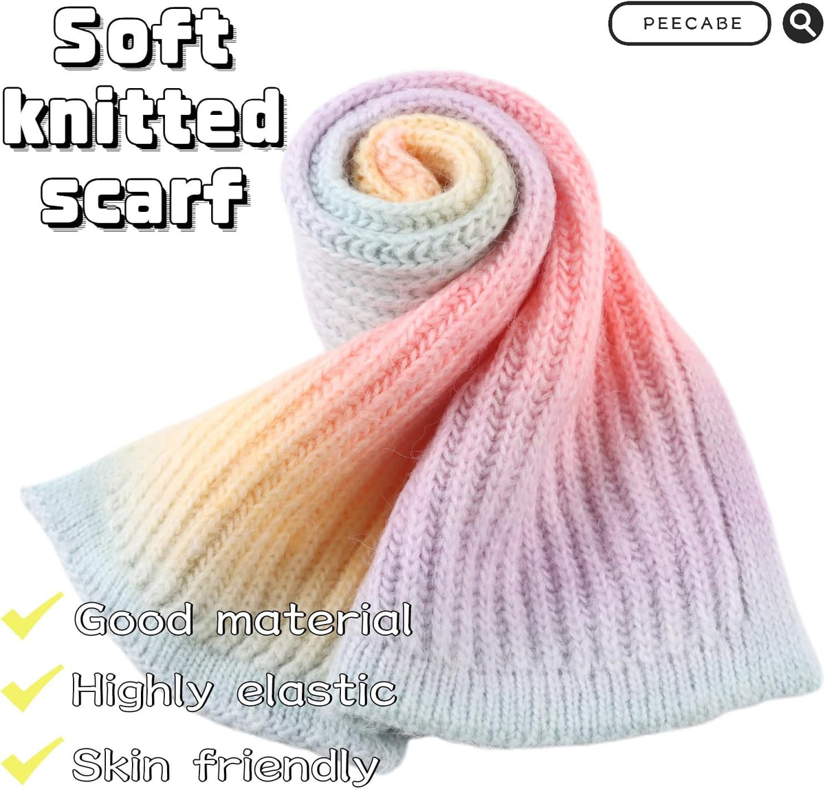 Peecabe Kids Knit Scarf Neck Warmer Soft Warm Winter Classic for Boys Girls