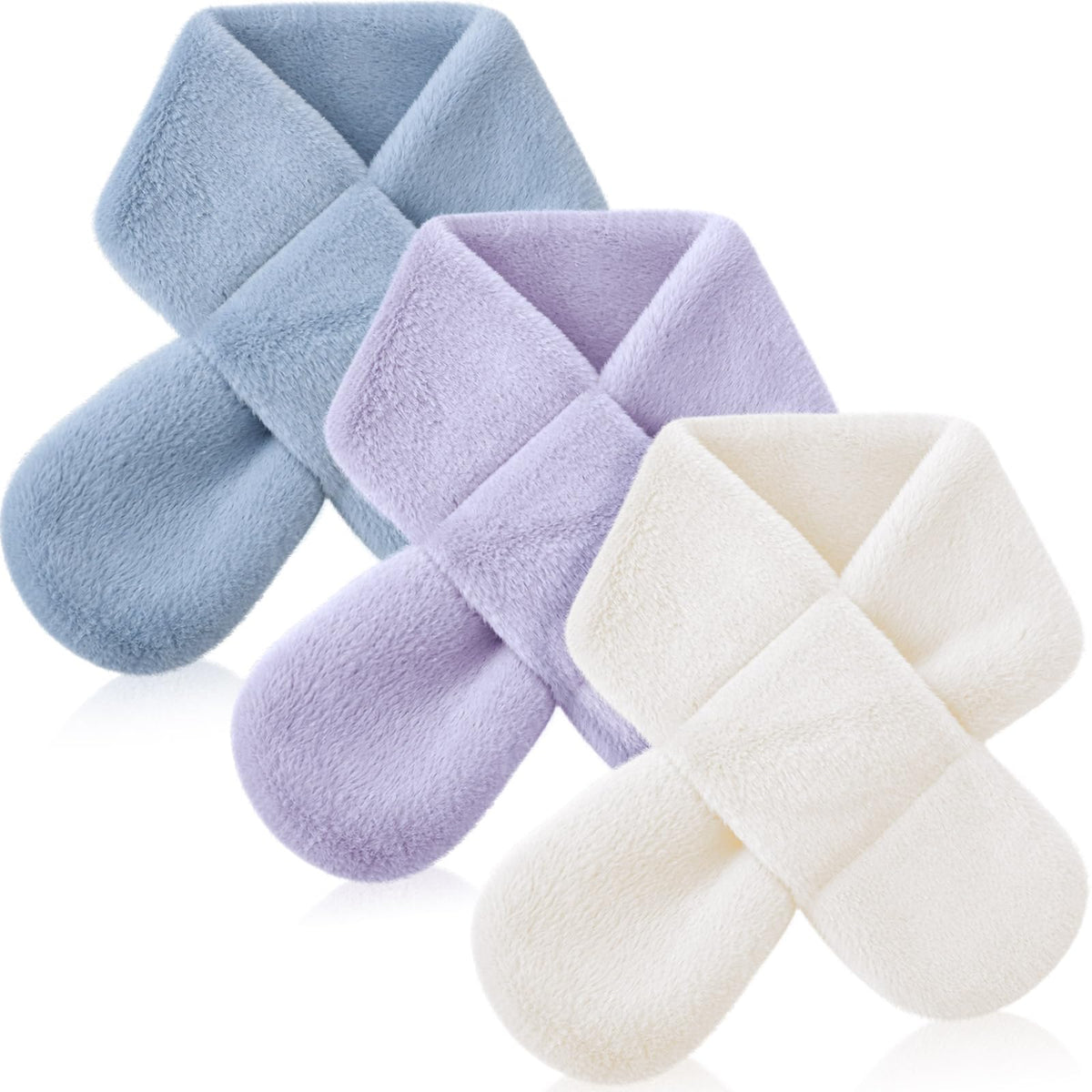 SATINIOR 3 Pieces Kids Winter Scarf Fleece Collar 3Color