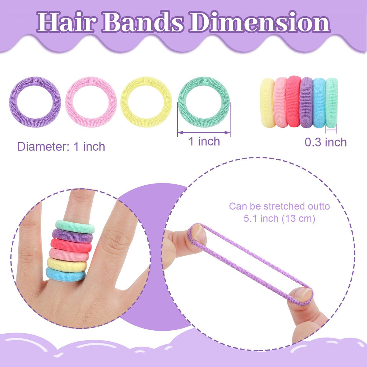 200 Pack Hair Ties BEoffer Baby Toddlers Girls Elastics Hair Band No Damage
