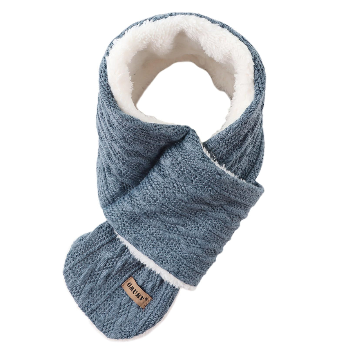 OMUKY Kids Scarf Fleece Warm Knitted Scarf Toddler Cold Weather Neck Warmer