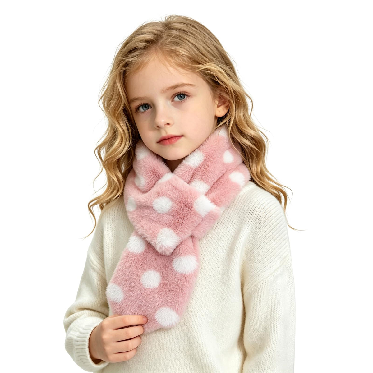 Warm Kids Scarf For Girls Winter Fuzzy Scarves Colorful Ski Windproof Neck Warmer