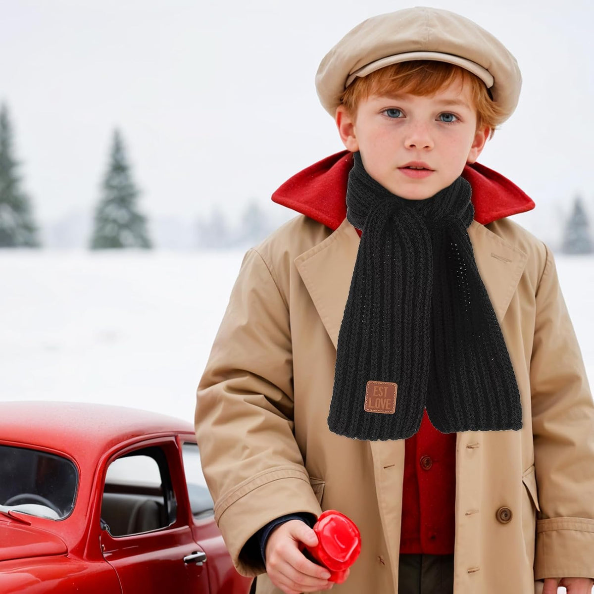 Abeillo Warm Kids Winter Knit Scarves Soft Knitted Neck Warmer Scarf Warm Scarves Wrap for Boys Girls