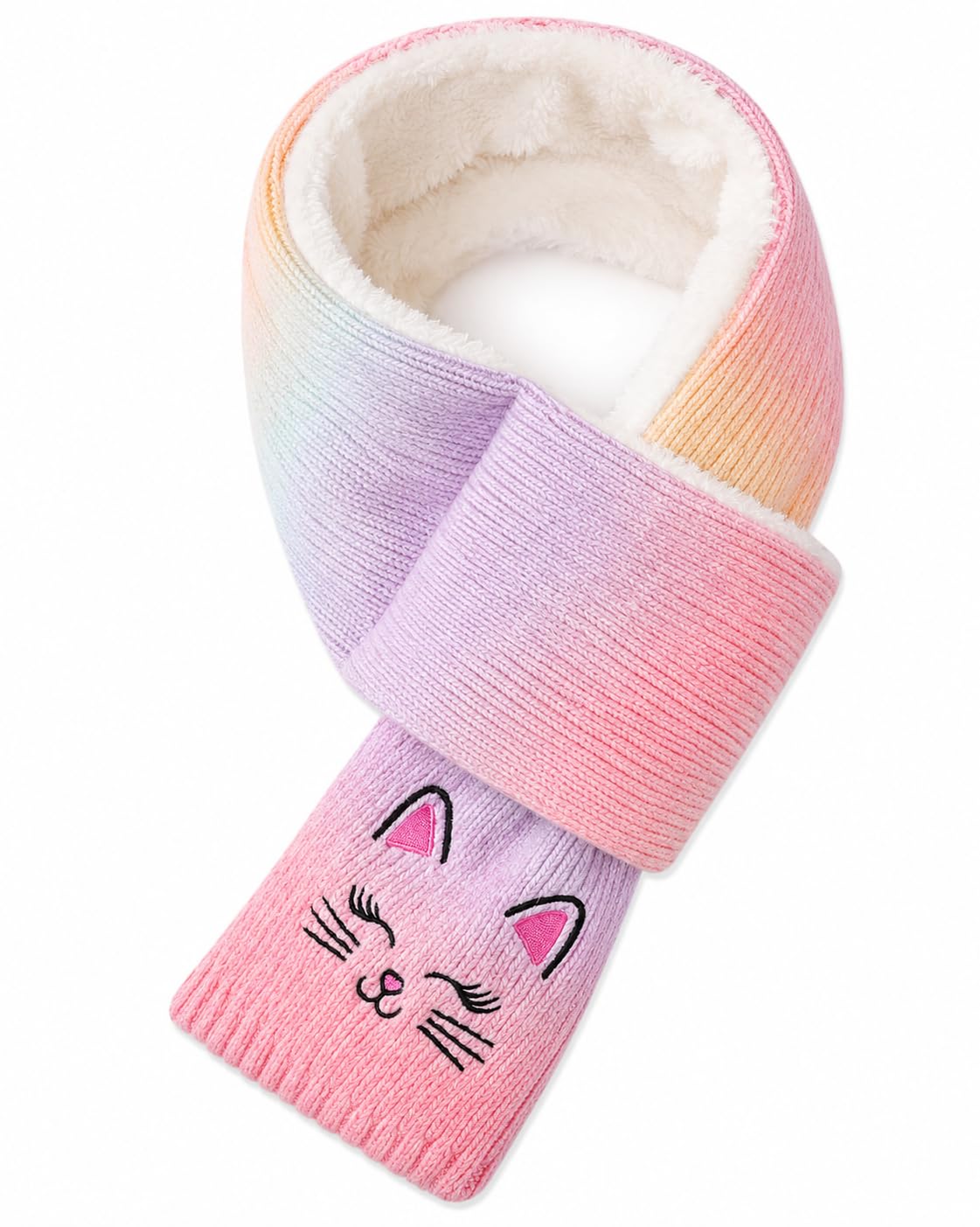 Kids Scarf Warm Fleece Knitted Neck Warmer for Girls Boys