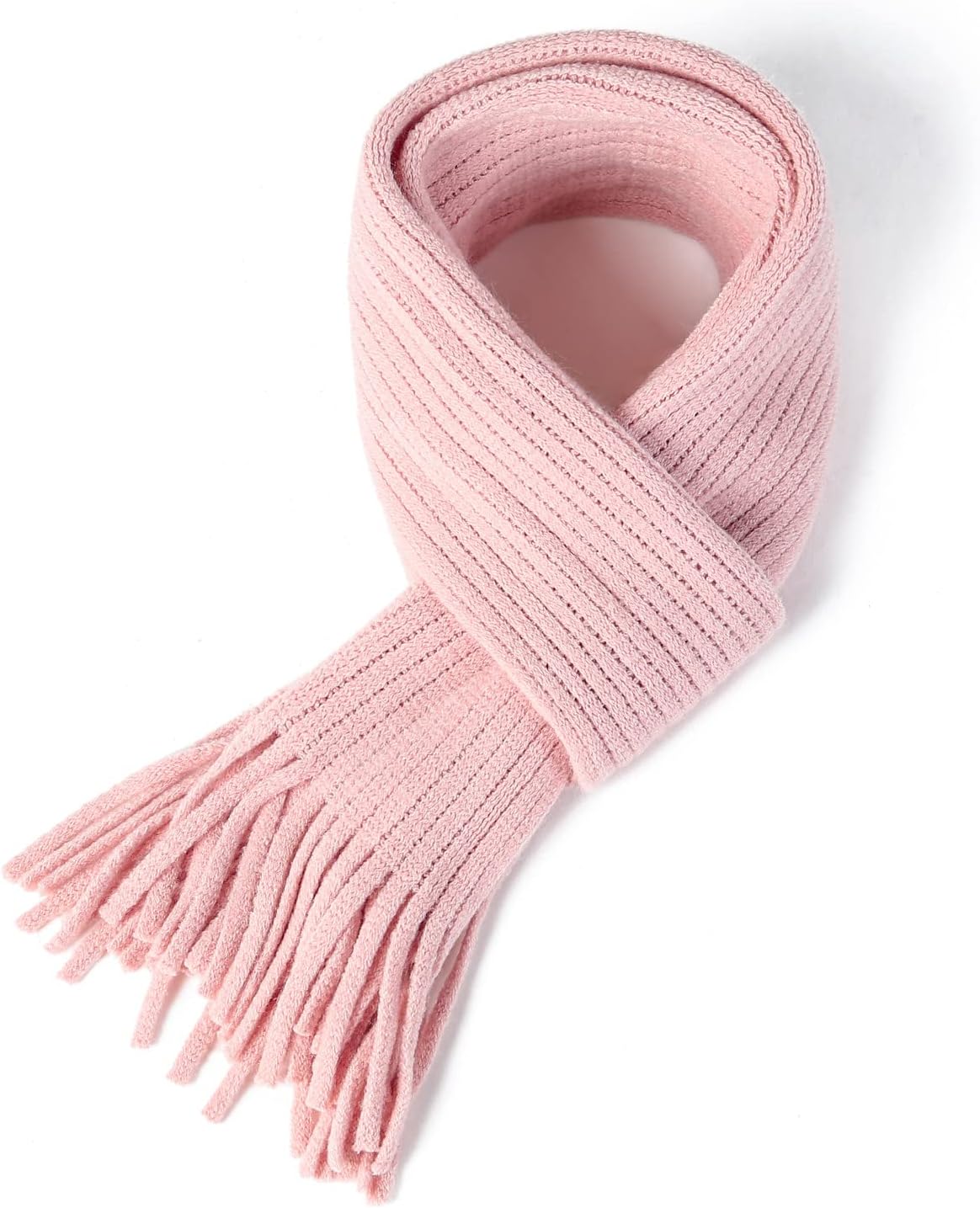 BEARUN Kids Knit Scarf Winter Fashion Solid Color Toddler Baby Scarves Neck Warmer Tassel Scarf for Boys Girls