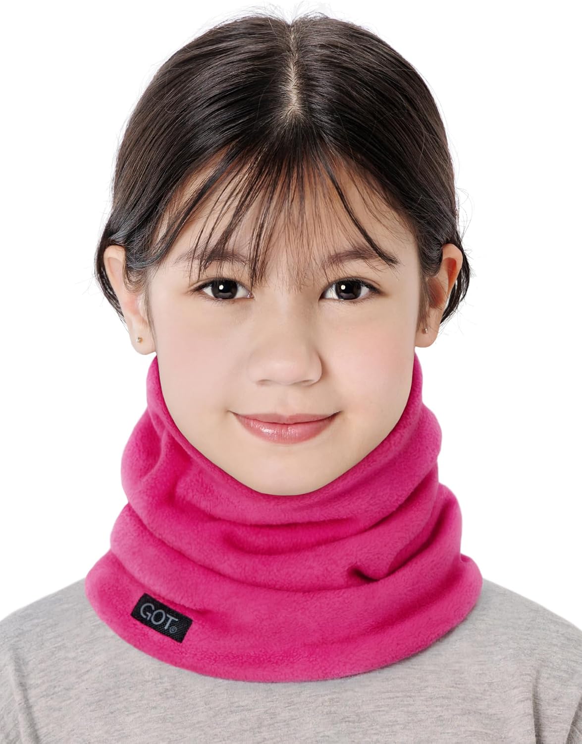 Kids Fleece Neck Warmer - Boys Girls Winter Scarf Neck Gaiter Scarf