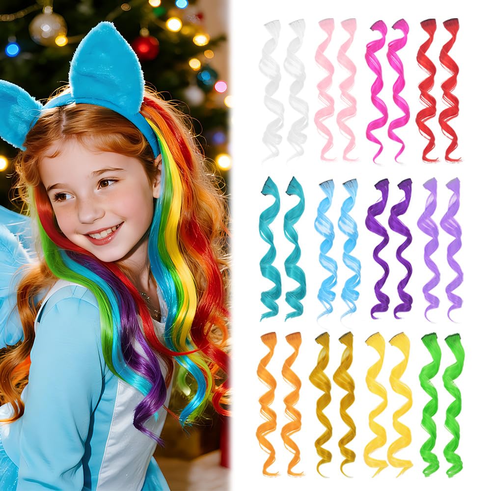 Dreamlover Colorful Crazy Hair Day Accessories for Girls, 24 Pieces