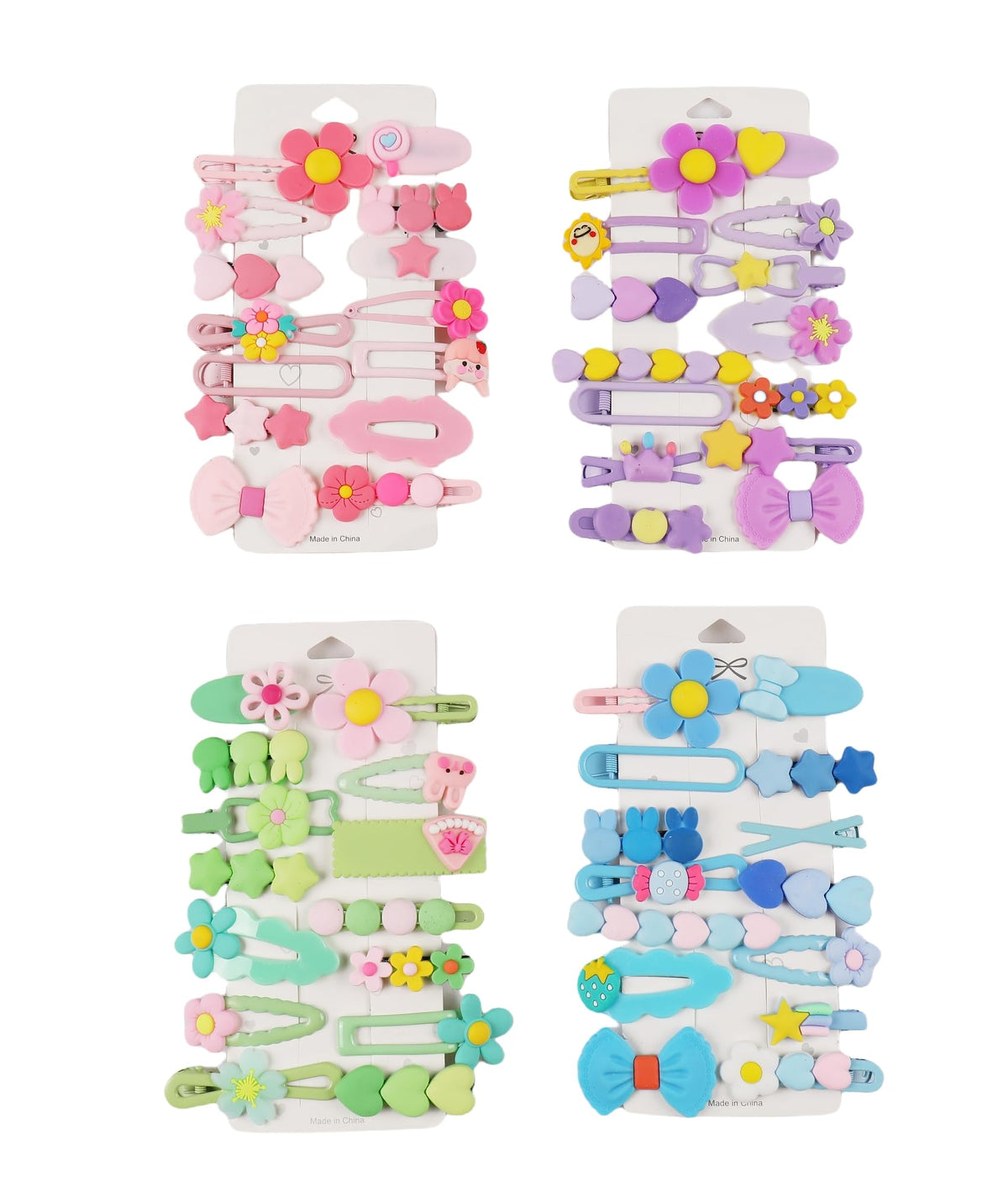 56PCS Toddler Hair Accessories Set: Colorful Rainbow Barrettes, Pins, Candy Fruits, Butterflies for Kids' Stylish Hairstyles