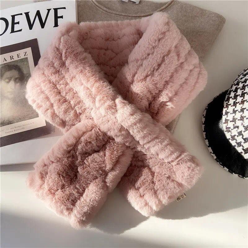 Women’s Soft Plush Plain Polyester Knit Scarf - Solid Beige, Khaki, White Inelastic Neck Wrap, No-Shedding Warm Casual Weekend Accessory, Hand Wash or Dry Clean Only, Inelastic Wrap, Casual Wear, Plain Solid, Weekend Out, Weekend Use