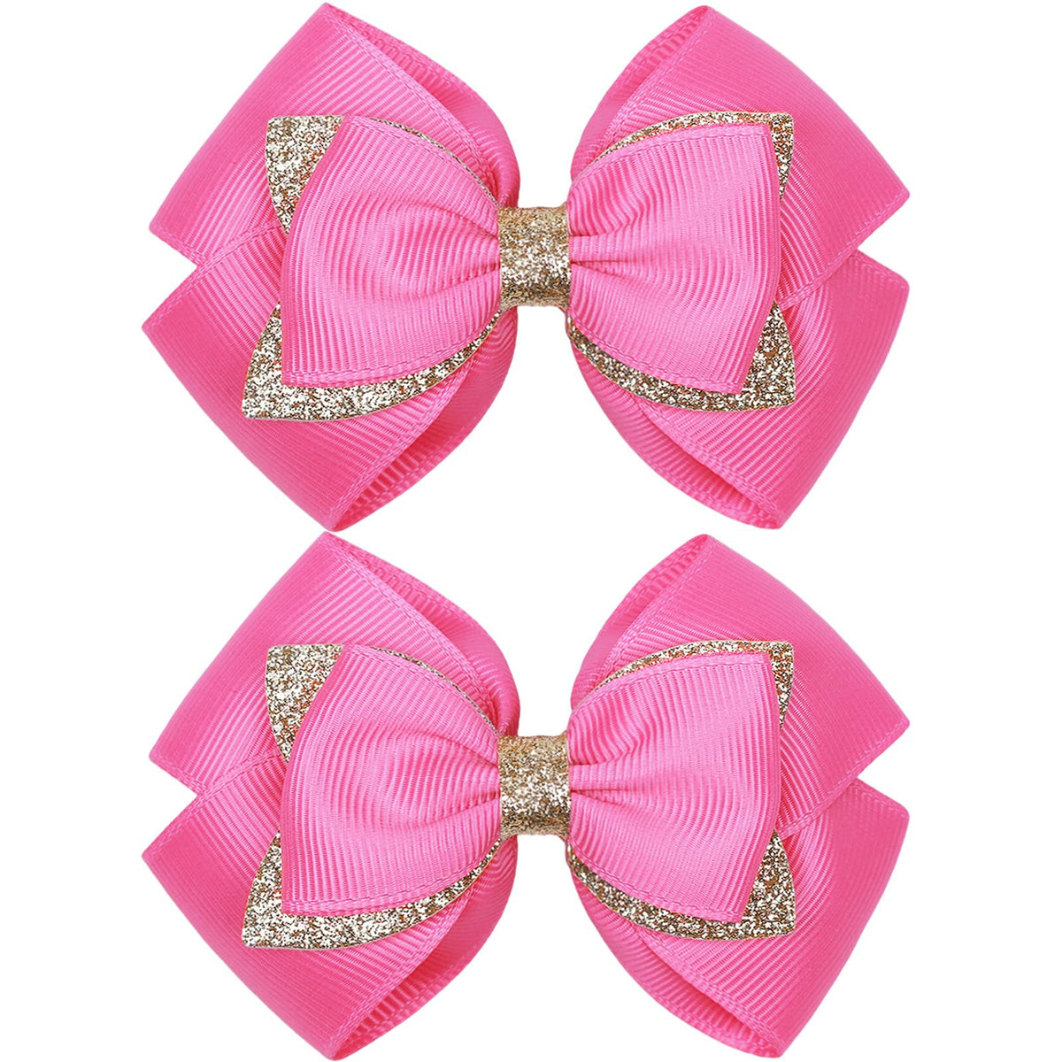 KISZU 4 Inch Hair Bows Clips Large Sparkle Ribbon Girls Alligator Barrettes Glitter Hair Accessories for Toddler Kids Children Teens Women