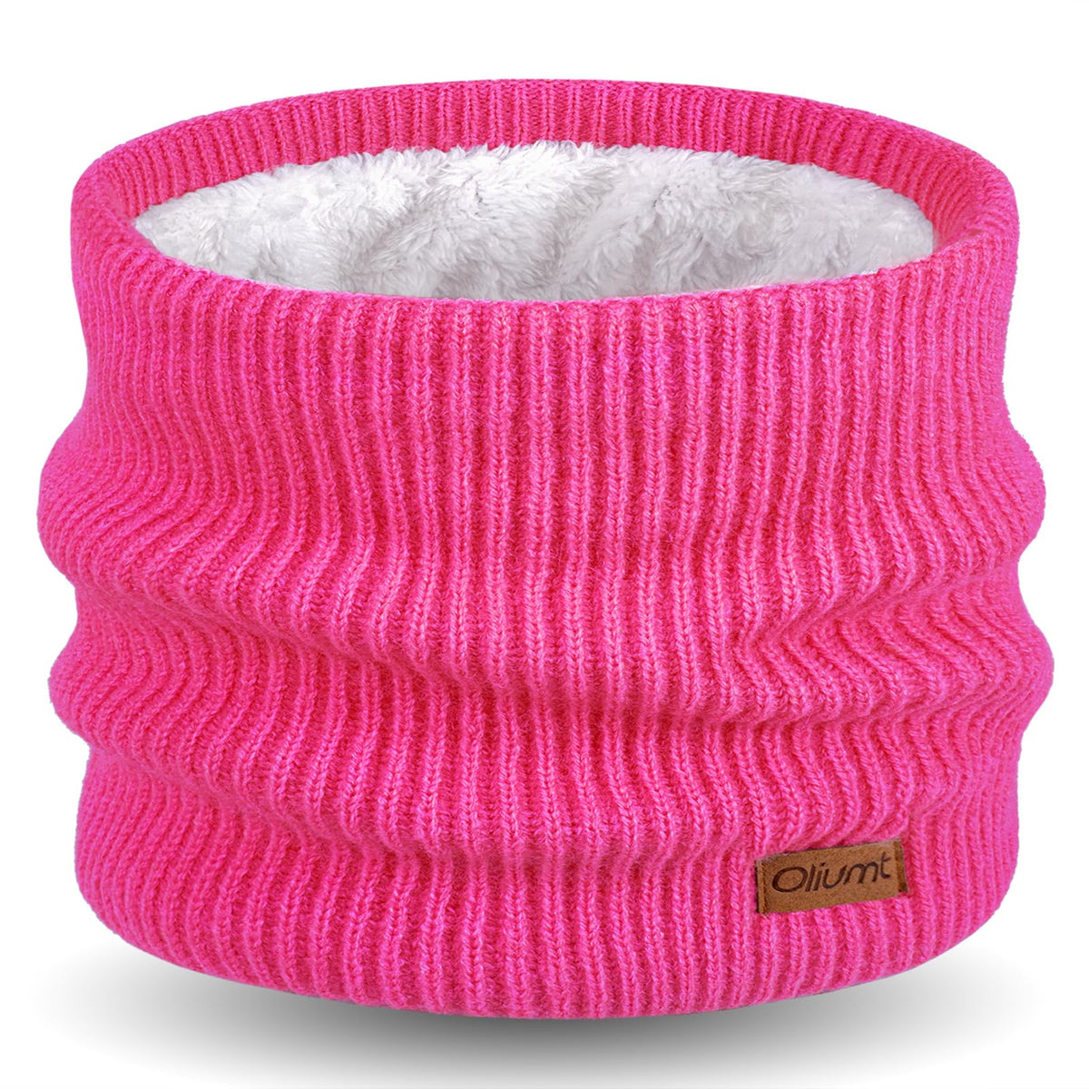 Kids Neck Warmer Winter Neck Gaiters Knitted Infinity Scarf for Boys Girls Fleece Lined Ski Mask for Cold Weather