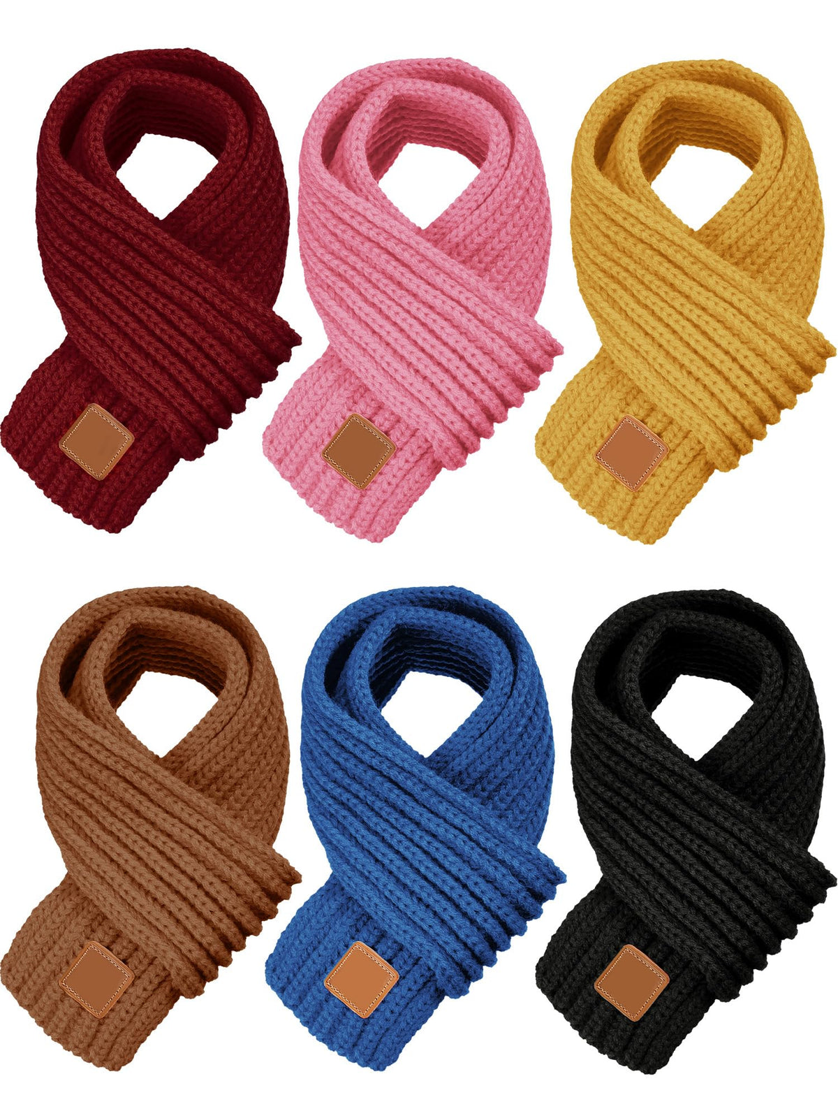 SATINIOR 6 Pcs Winter Kids Scarves Toddler Knit Neck Warmers