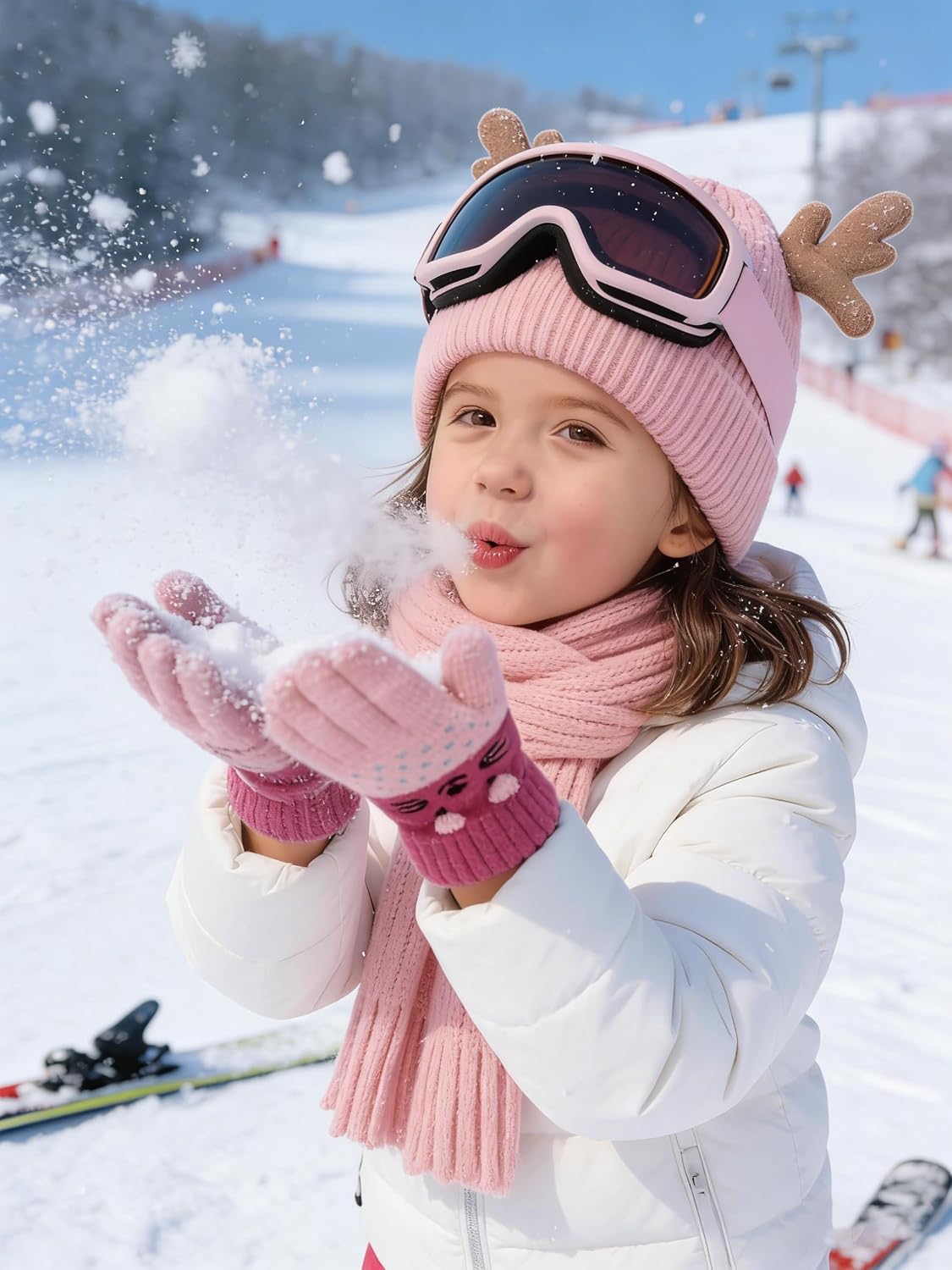 Girls Winter Knit Scarf for 2-14T Kids Soft Warm Solid Scarves