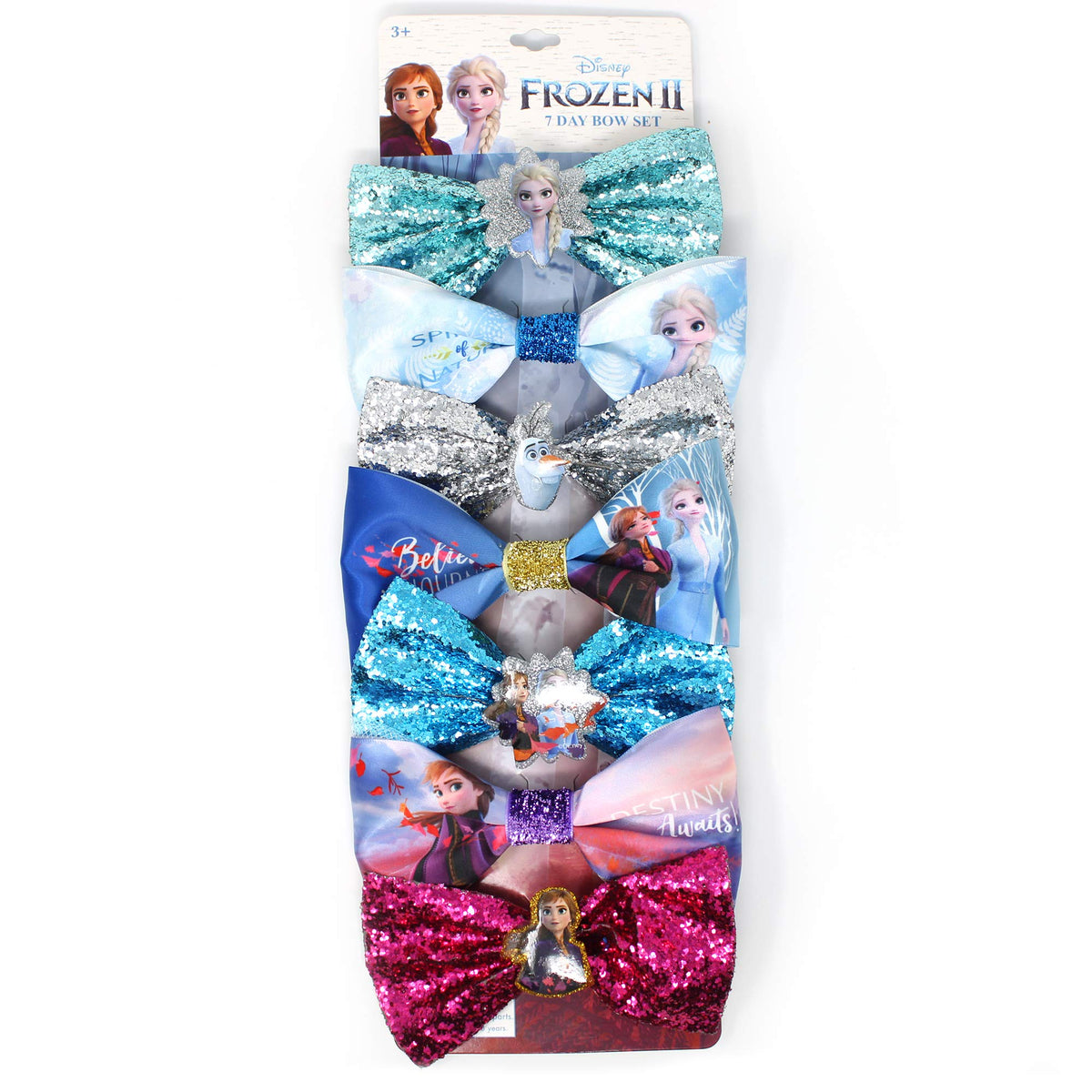 Disney Princess - Girls Hair Accessories Gift Set - Kids Hair Bows - 7 Pcs 4 Inch Bundle - Different Princess on Each Clip - Alligator Clip Ages 3+