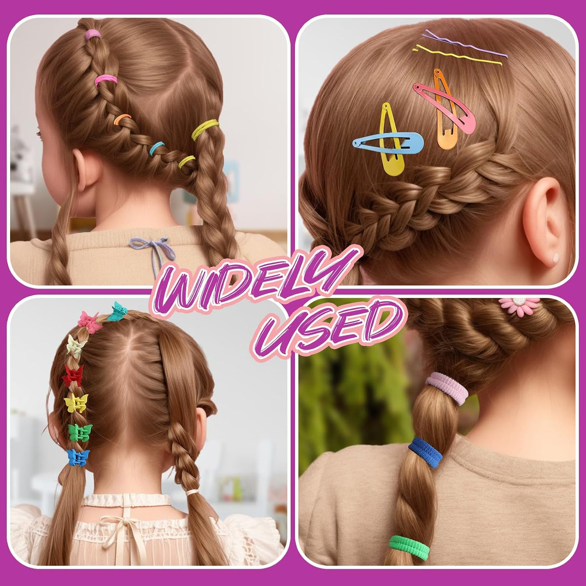 Teenitor Hair Accessories for Girls Colorful Hair Rubber Bands Hair Ties