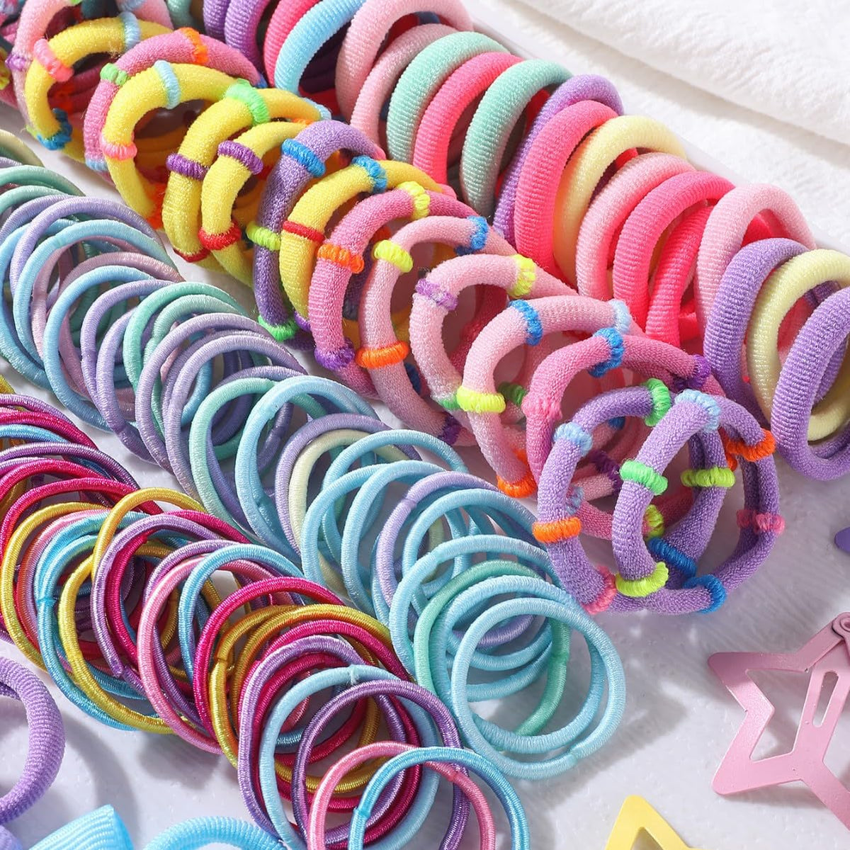 900 PCS Colorful Hair Ties for Girls Hair Accessories Set