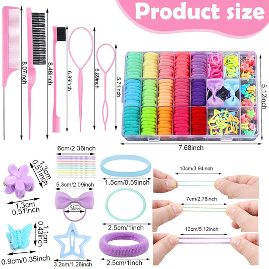 auroray Toddler Hair Accessories, Cotton Toddler Elastic Hair Ties Baby Hair Ties with Hair Clips Hair Tail Tools, Girls Hair Accessories for Girls Baby Toddlers Kids