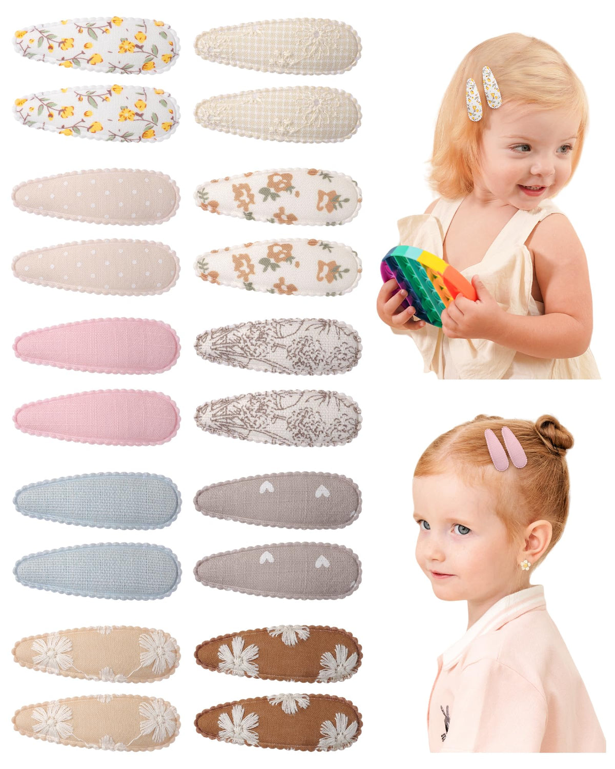 doboi Toddler Hair Clips for Girls Baby Barrettes-40PCS Pastel Floral