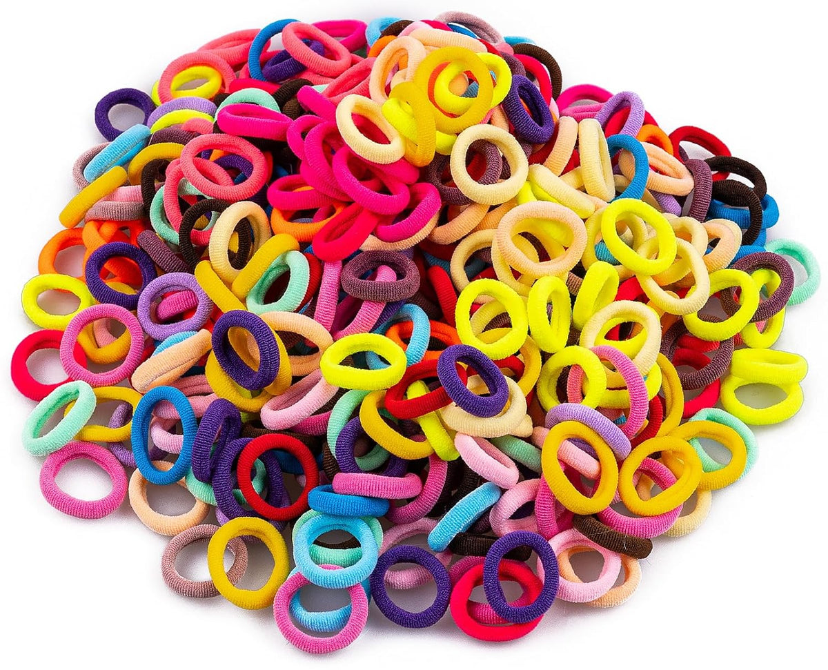 TVINLIK 350 PCS Multicolor Cotton Hair Ties,Soft Seamless Hair Bands