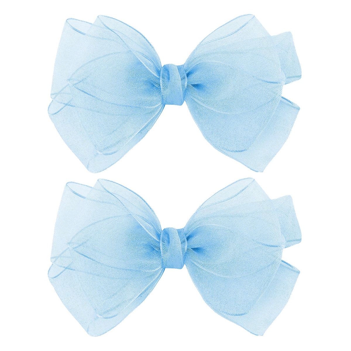 5.5-Inch Organza Double Hair Bows Alligator Clips Hair Accessories for Girls Toddler Kids Children Teens -Champagne Gold