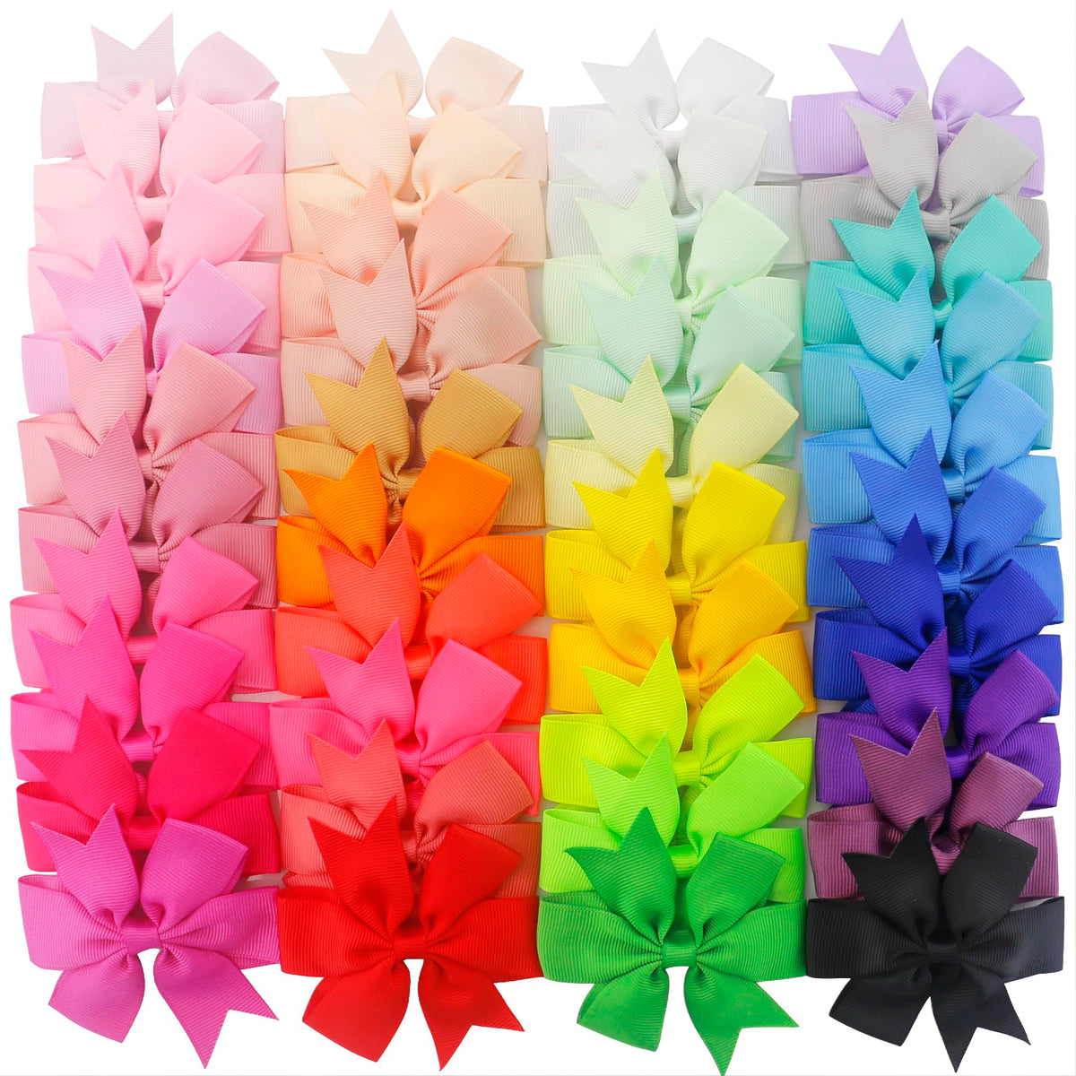 40Piece 3 Inch Boutique Grosgrain Ribbon Pinwheel Hair Bows Alligator Clips For Girls Babies Toddlers Accessories Teens In Pairs