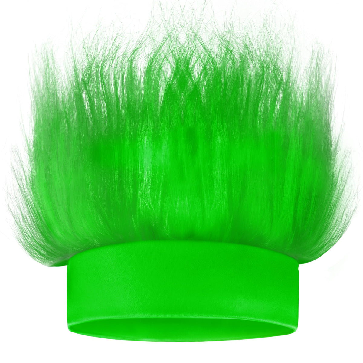 Novelty Place 2Pcs Green Hairy Costume Headband - Fun and Fuzzy Crazy Hair Wig Troll Hair Costume Accessories - Perfect for Sports Parties, Costume, Cosplay, and Halloween - Fit Kids, Teens and Adults