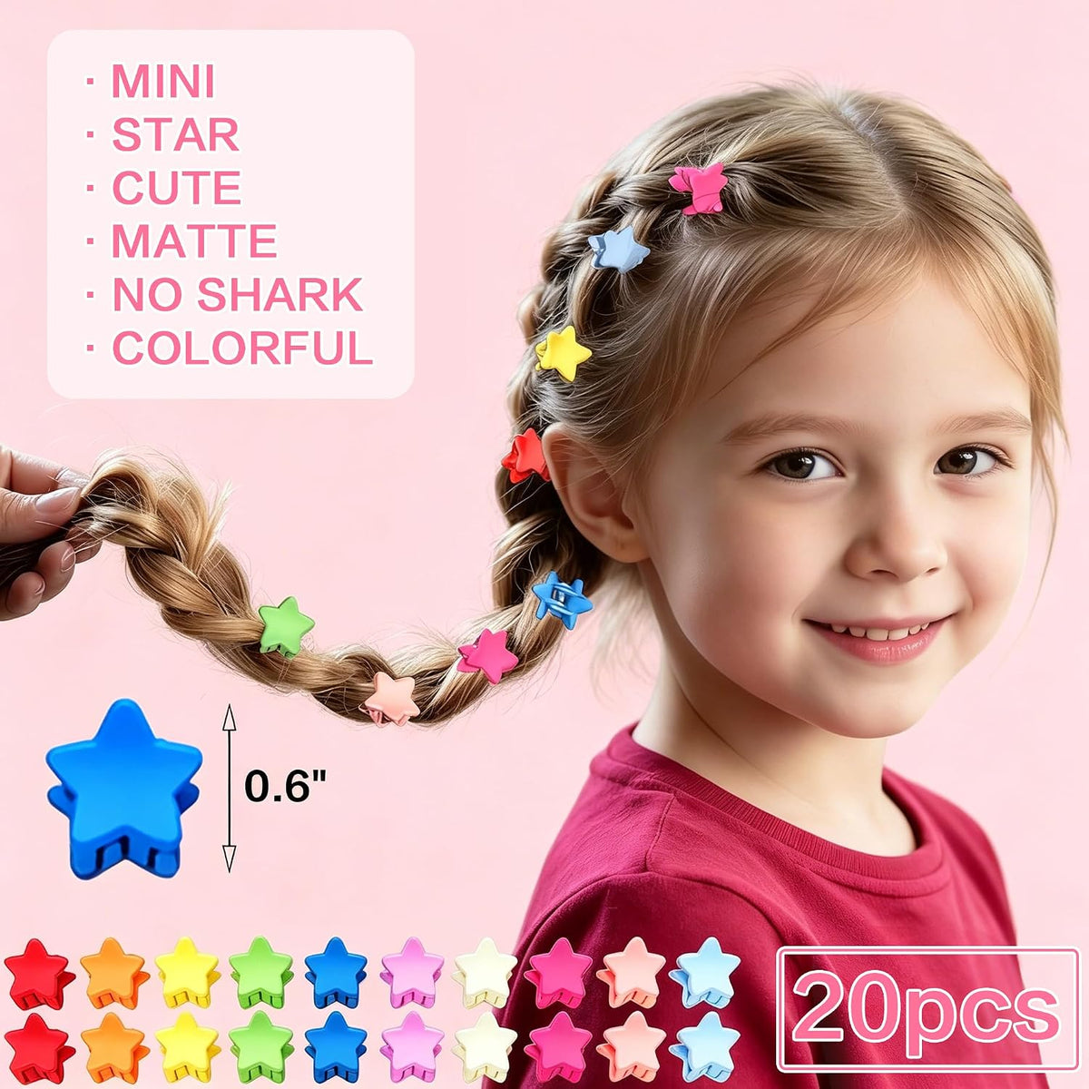 900Pcs Hair Accessories for Girls with 3-Tier Pink Organizers,Ties, Clips