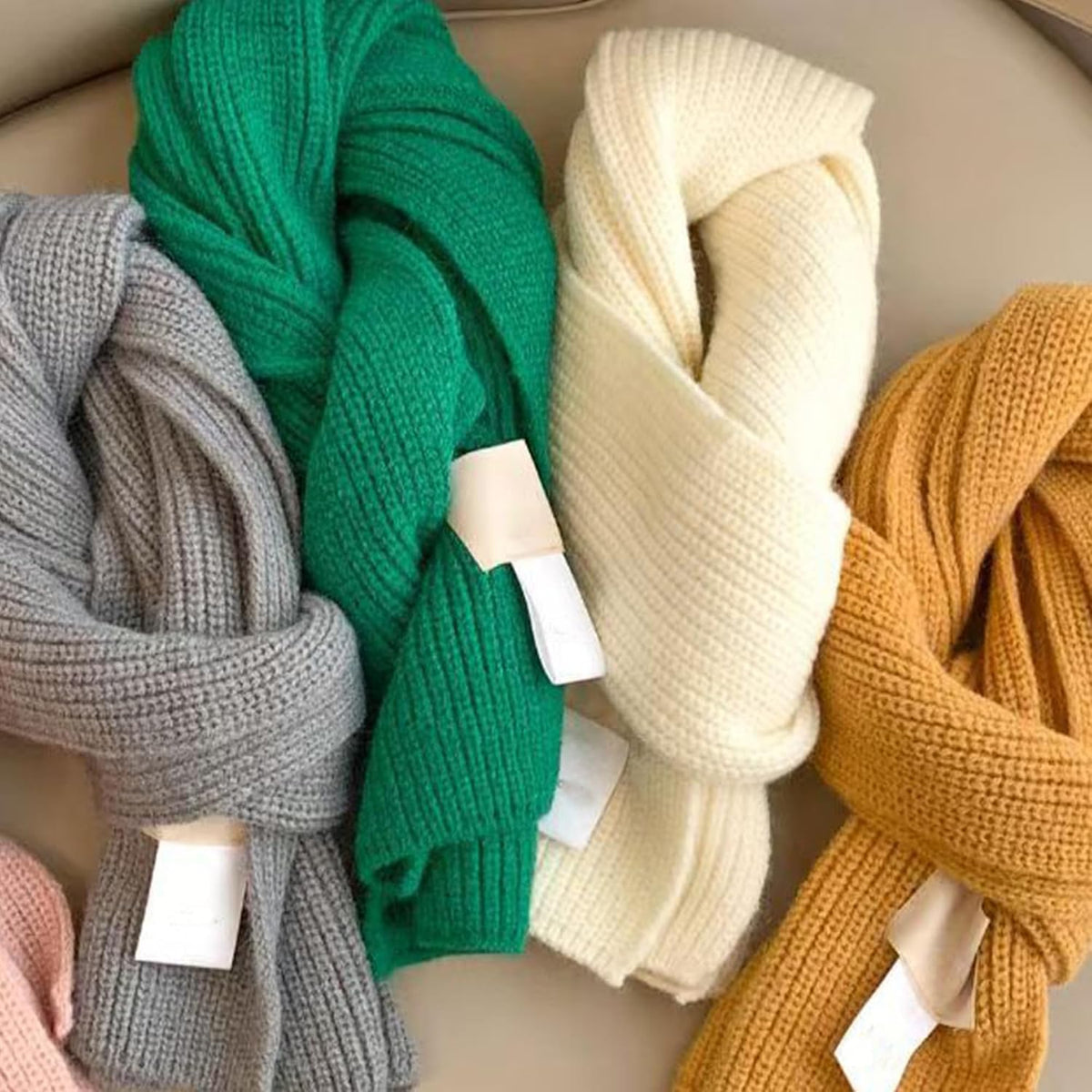 IZUS Child Winter-Warm Soft-Knitted-Scarf Little-Kids Neck-Warm-Scarves for Spring Cold-Weather Outdoor/Travel/Walk 7x55in