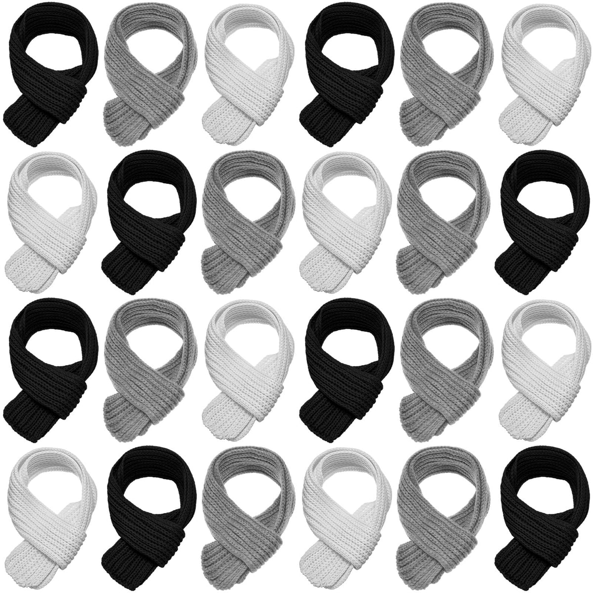Liitrsh 24 Pcs Kids Scarf Bulk, 47 Inch Long Toddlers Winter Knitted Scarf Thick Warm Neck Warmer Scarves for Girls and Boys