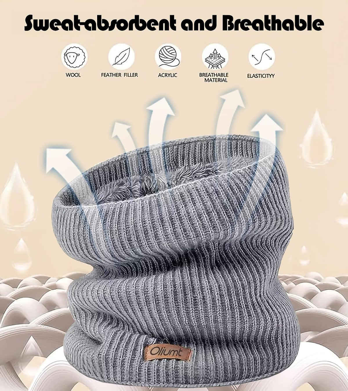 Kids Neck Warmer Winter Neck Gaiters Knitted Infinity Scarf for Boys Girls Fleece Lined Ski Mask for Cold Weather