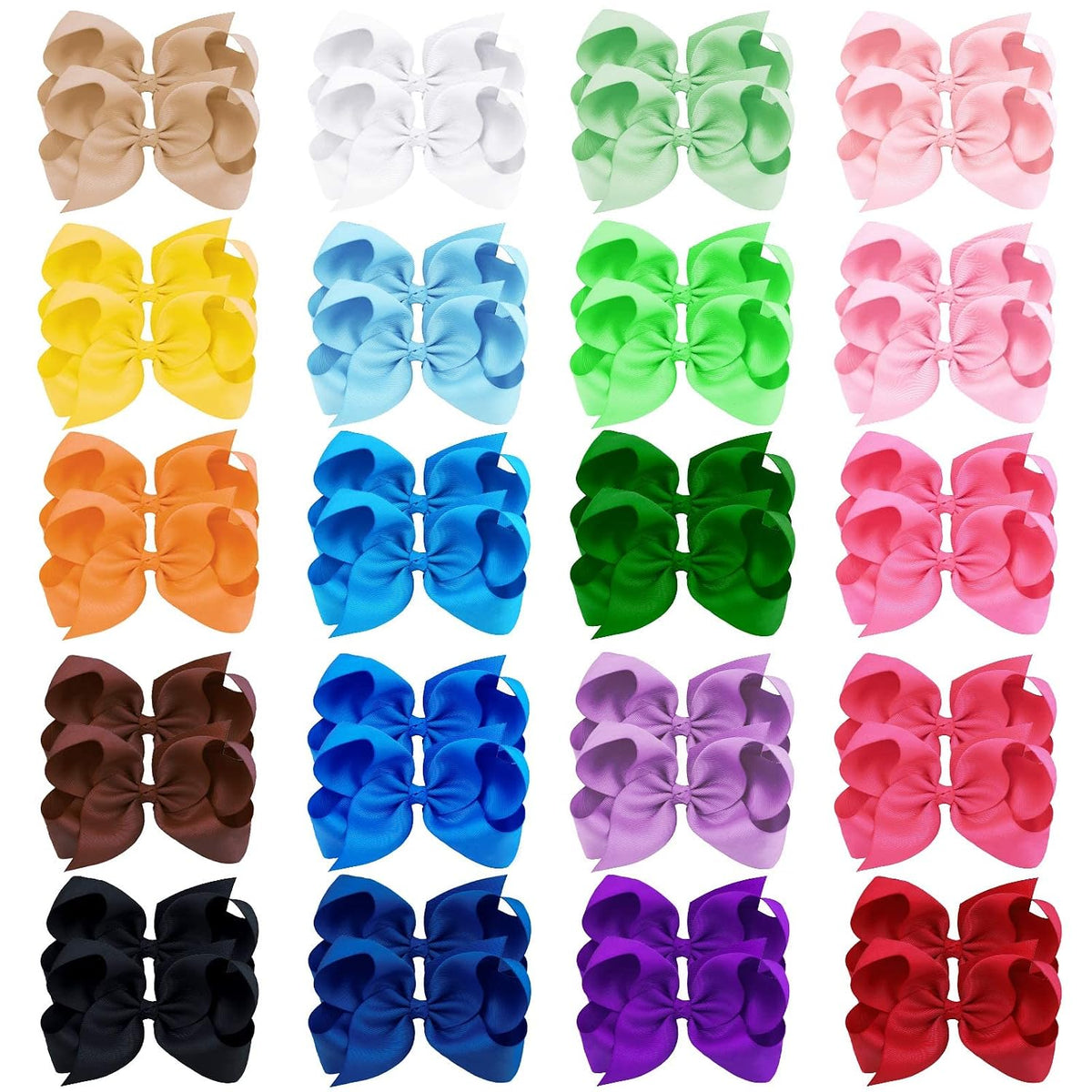Oaoleer 40Pcs 4.5" Hair Bows Clips for Girls Tolddler Hair Accessories