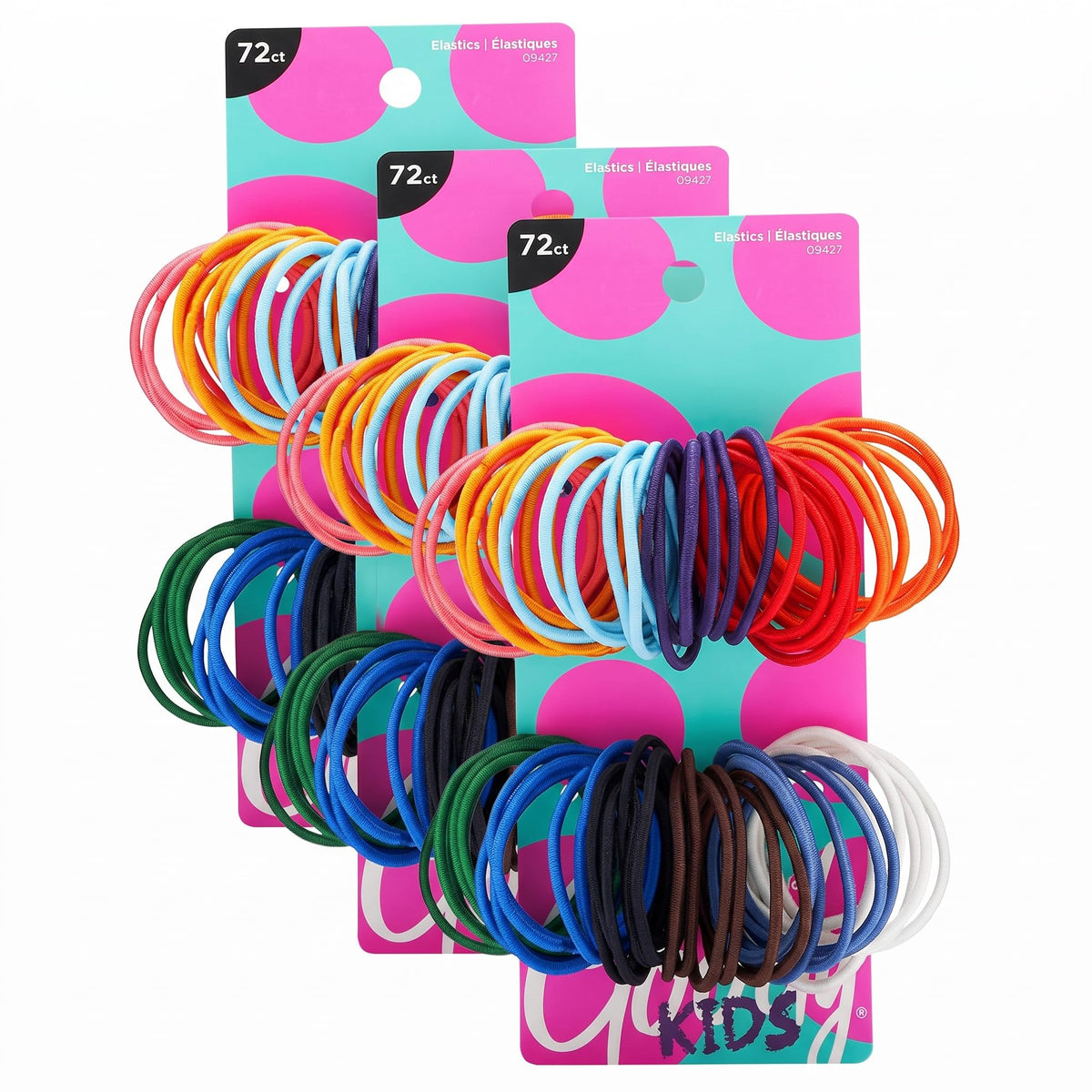 Goody Kids Ouchless Elastic Hair Ties, 60 Ct, Assorted Colors, Pain-Free