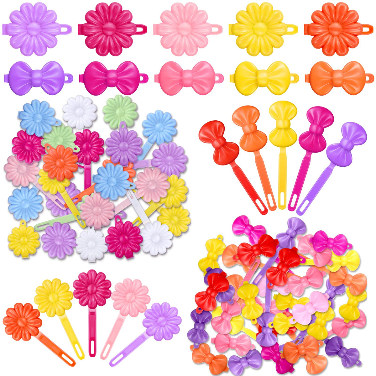 Janinka 72 Pcs Hinge Barrettes for Toddler Girls,Classic,Multicolor