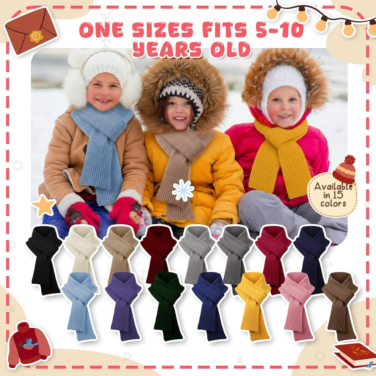 Knit Winter Scarves Boys Girls