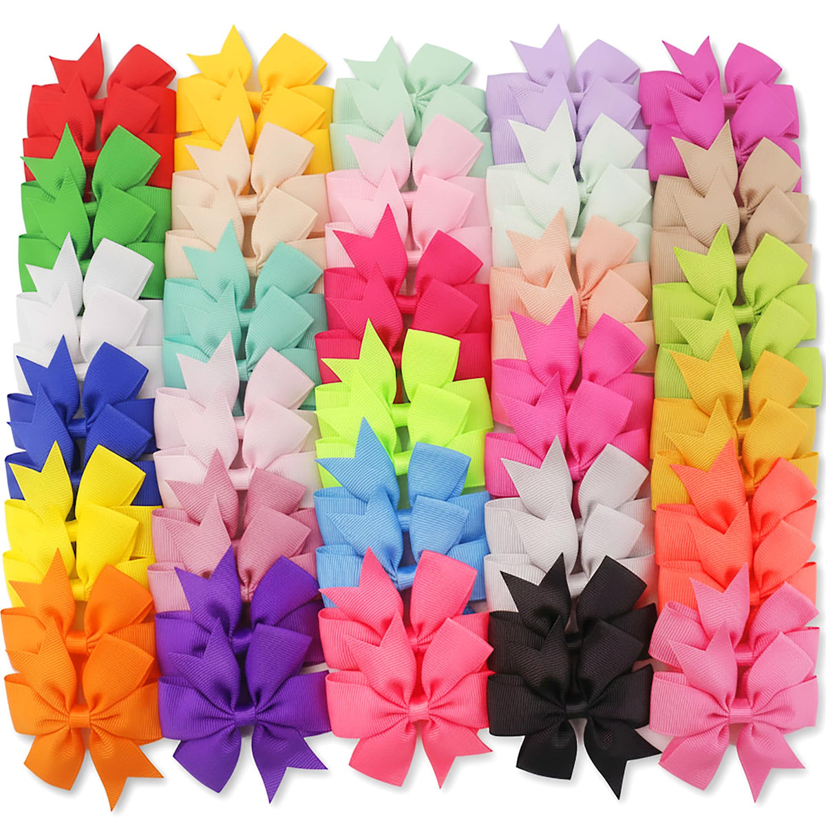 40Piece 3 Inch Boutique Grosgrain Ribbon Pinwheel Hair Bows Alligator Clips For Girls Babies Toddlers Accessories Teens In Pairs