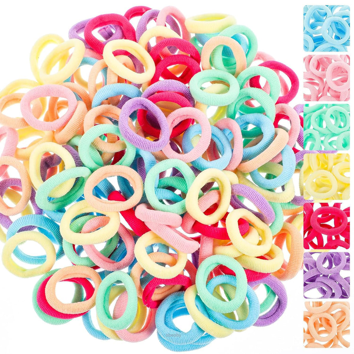 150 Pack Soft Seamless Hair Bands and Ponytail Holders - Elastic No Damage Hair Accessories for Girls and Toddlers