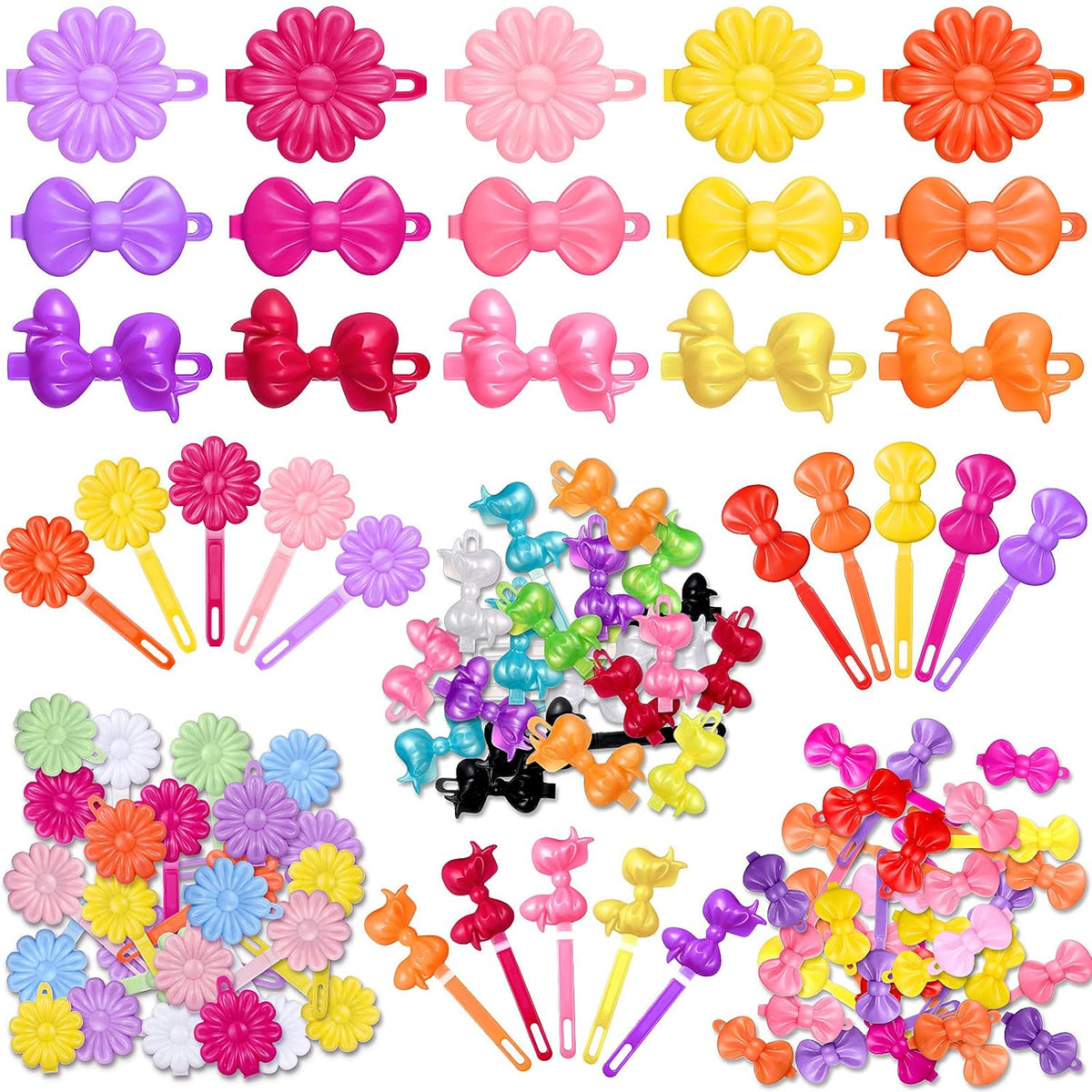 Janinka 72 Pcs Hinge Barrettes for Toddler Girls,Classic,Multicolor
